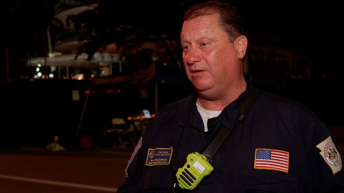 Captain Ken Pagurek of Pennsylvania Task Force 1 talks to CNN after his 12-hour shift searching the rubble of a collapsed condo in Surfside, Florida. 