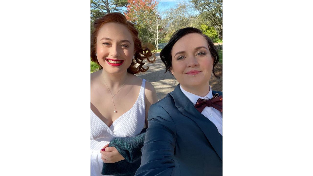 <strong>Getting married</strong>: Here they are on their wedding day.
