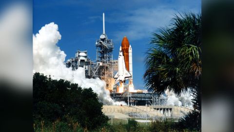 Space shuttle Discovery lifts off on September 29, 1988.