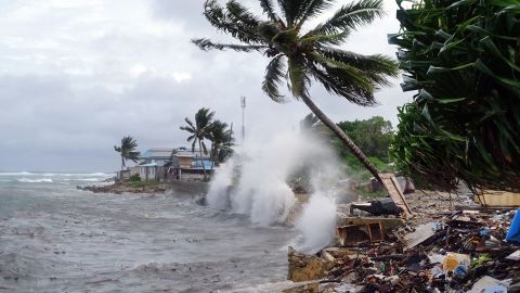 More than 200 people fled their homes in Majuro, the capital city of the Marshall Islands, during a tropical storm in 2019.