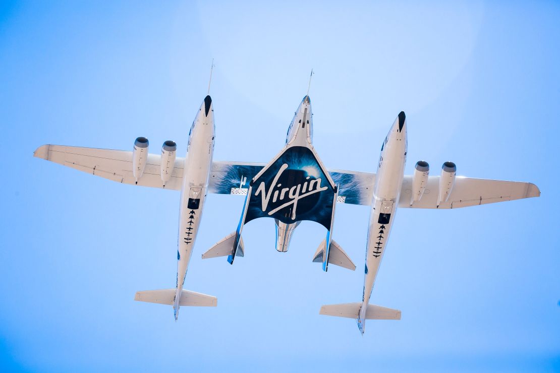 Virgin Spaceship Unity and Virgin Mothership Eve take to the skies on its first captive carry flight in September 2016.