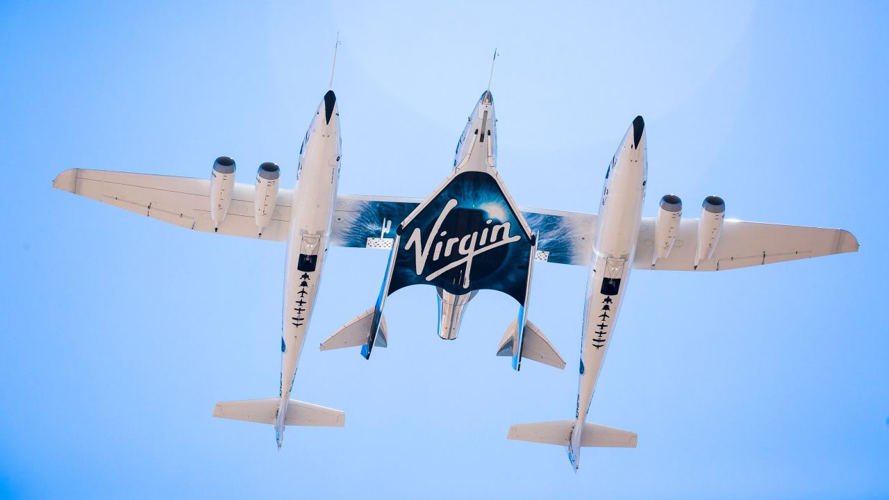 Virgin Spaceship Unity and Virgin Mothership Eve take to the skies on its first captive carry flight in September 2016.