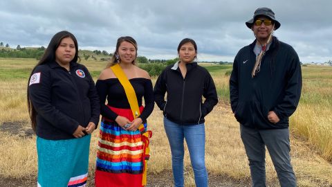 Rachel Janis, Asia Ista Gi Win Black Bull, Malorie Arrow and Akichita Cikala Hoksila Eagle Bear (left to right) are some of the Rosebud Sioux Tribe's youth council members who encouraged tribal leaders to negotiate the repatriation of children buried at the Carlisle Indian Industrial School.