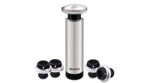 EZBasics Wine Saver Pump With Vacuum Bottle Stoppers