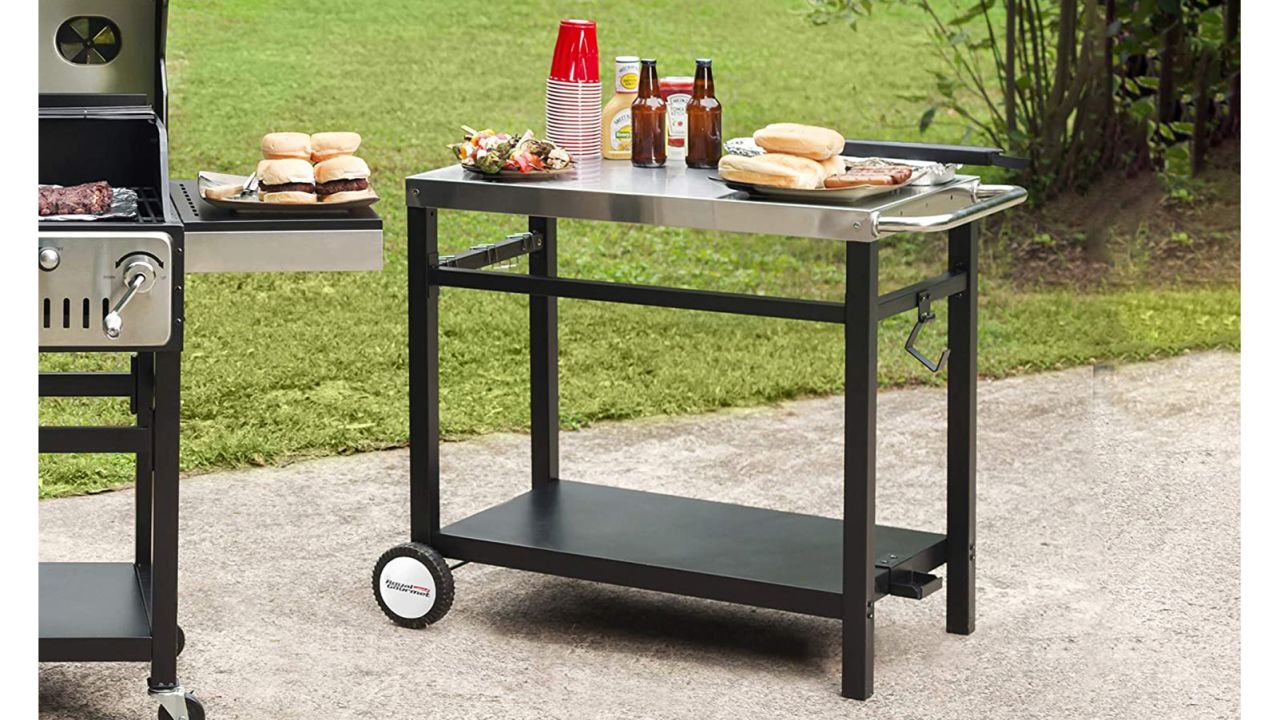 Royal Gourmet Double-Shelf Movable Dining Cart Table