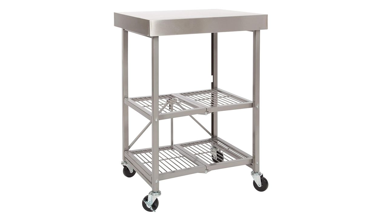 Origami Folding Kitchen Cart on Wheels