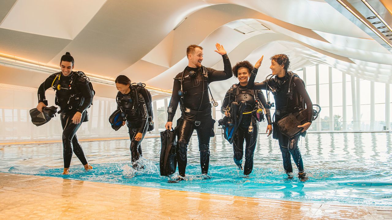 <strong>Diving challenge:</strong> The pool is filled with 14 million liters of fresh water -- the volume of six Olympic-sized swimming pools.
