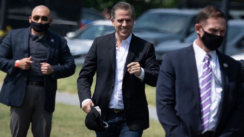 Hunter Biden walks to Marine One on the Ellipse outside the White House May 22, 2021, in Washington, DC.