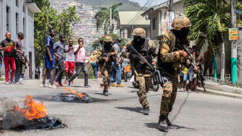 Citizens take part in a protest near the police station of Petion Ville after Haitian President Jovenel Moïse was murdered on July 8, in Port-au-Prince, Haiti. 