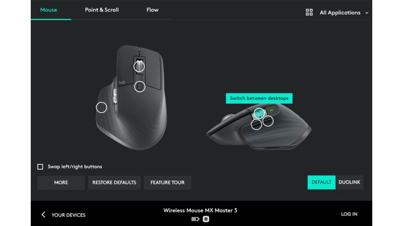 logitech options wired mouse