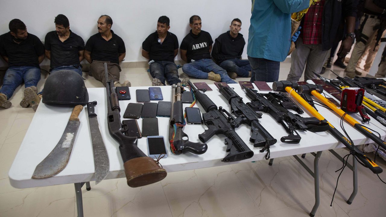 The police chief described the men presented at a news conference as attackers who were apprehended in the assassination of Haiti's President, in Port-au-Prince, on July 8.