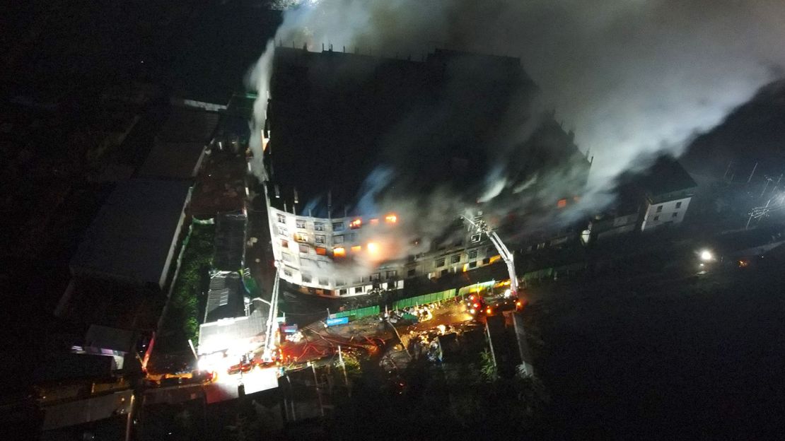 Some workers jumped off the roof to escape the fire.