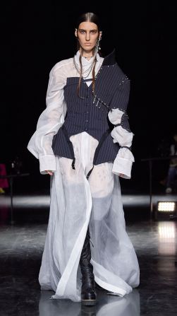 Jean Paul Gaultier invited Chitose Abe of Japanese luxury brand Sacai to collaborate this season. 