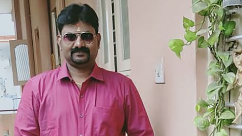 Srinivas S. drives for a living to support his wife and two young sons. 