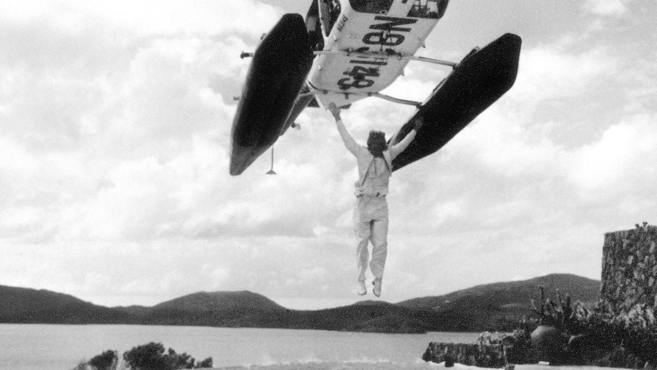 Virgin chairman Richard Branson arrives for his wedding to partner of 14 years, Joan Templeman, on the Caribbean island of Necker