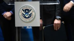 The U.S. Department of Homeland Security seal is seen on March 2, 2021 in Philadelphia, Pennsylvania. 