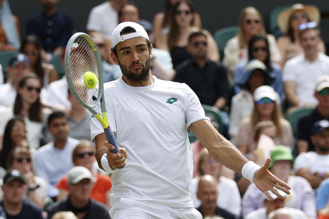 Matteo Berrettini's serve was unstoppable at times in Friday's semifinal.