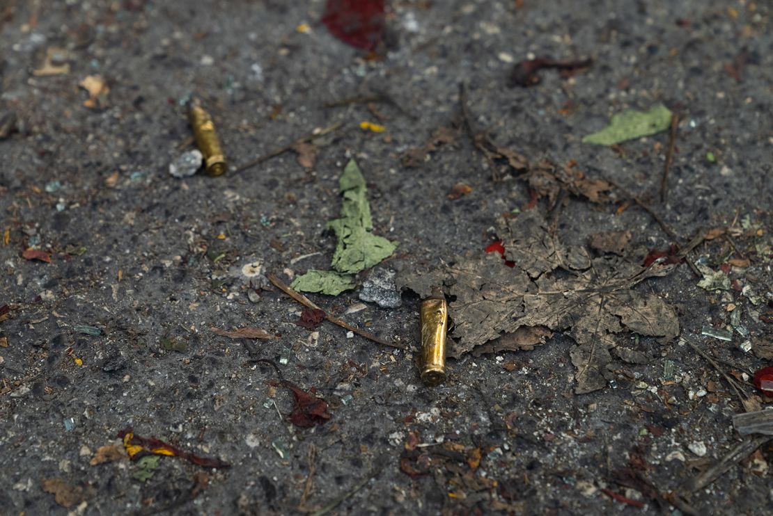 Bullet casings on the ground in the wake of President Moise's assassination in Haiti. 