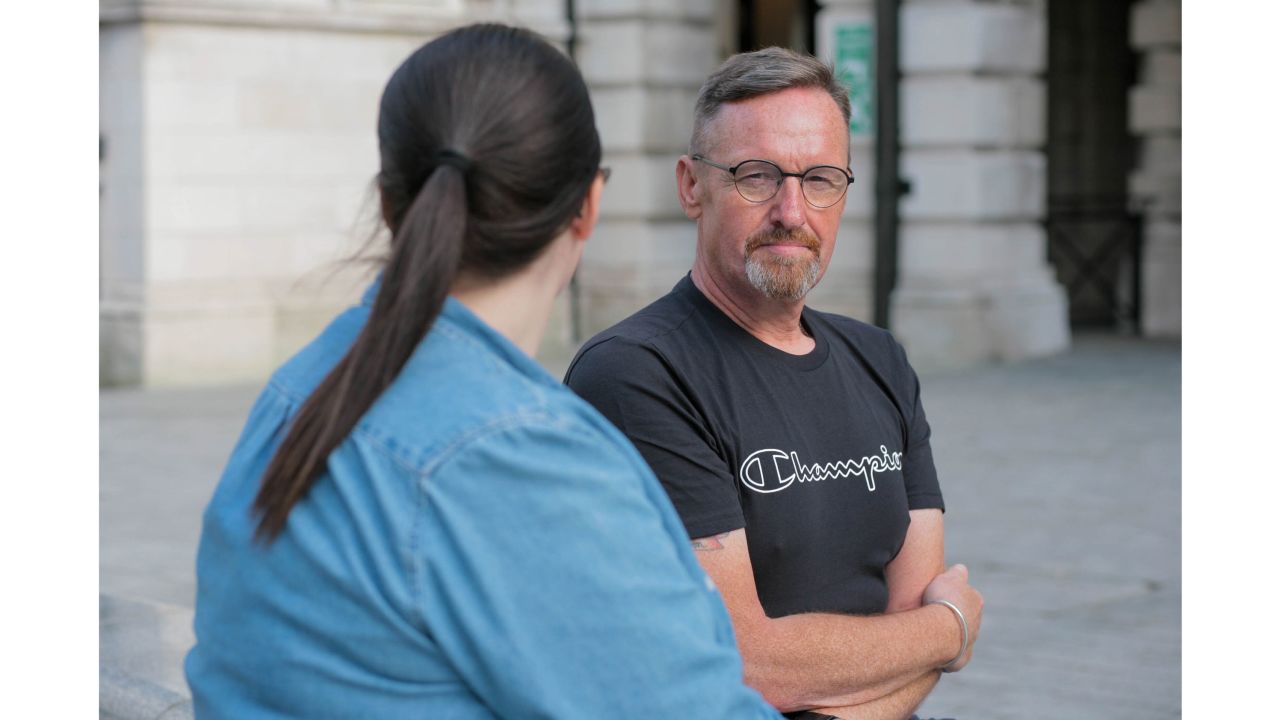 Gerry McCabe (right), a former Sinn Féin councilor for Ardoyne, says those still looking to stir up chaos are living in the past. For his daughter, Gemma (left, who did not wish to have her face shown), the past is the past.