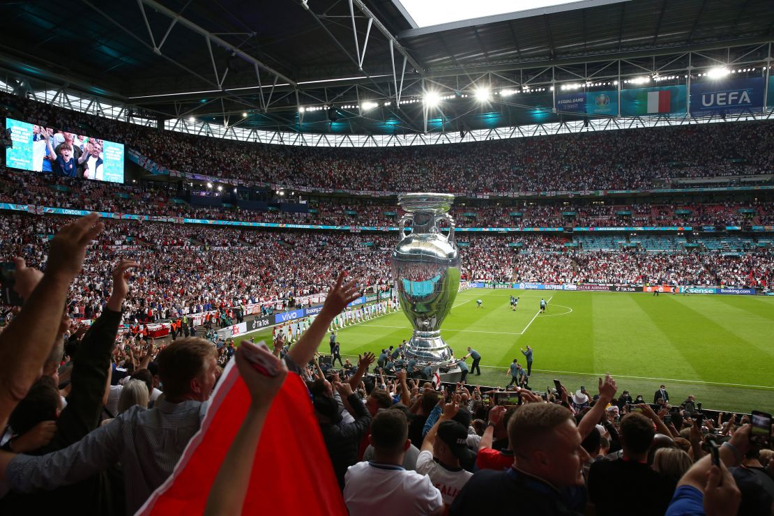 Fans provided an electric atmosphere inside Wembley before kick off.