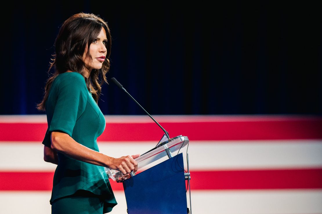 South Dakota Gov. Kristi Noem is seen at the Conservative Political Action Conference last month in Dallas, Texas.