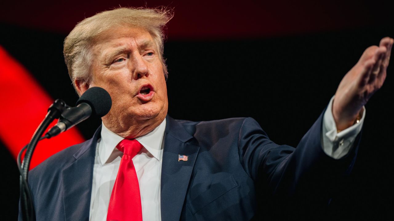 DALLAS, TEXAS - JULY 11:  Former U.S. President Donald Trump speaks during the Conservative Political Action Conference CPAC held at the Hilton Anatole on July 11, 2021 in Dallas, Texas. CPAC began in 1974, and is a conference that brings together and hosts conservative organizations, activists, and world leaders in discussing current events and future political agendas.  (Photo by Brandon Bell/Getty Images)