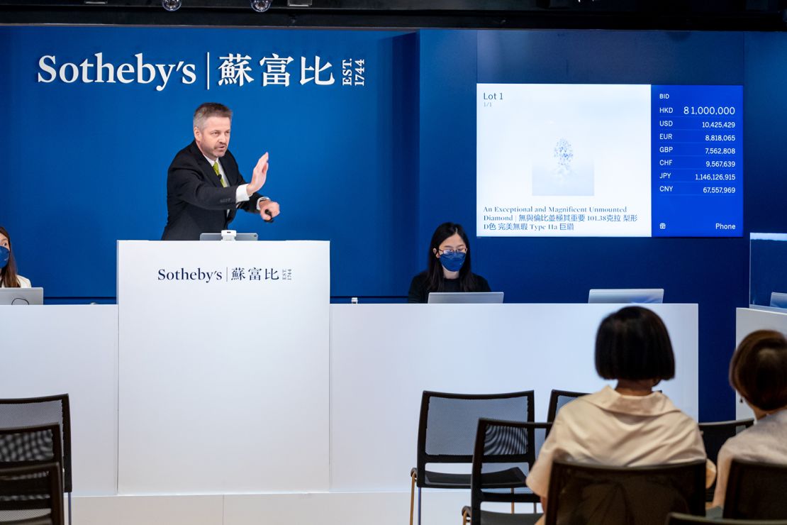 The sale took place at Sotheby's Hong Kong, although bids were accepted from around the world.