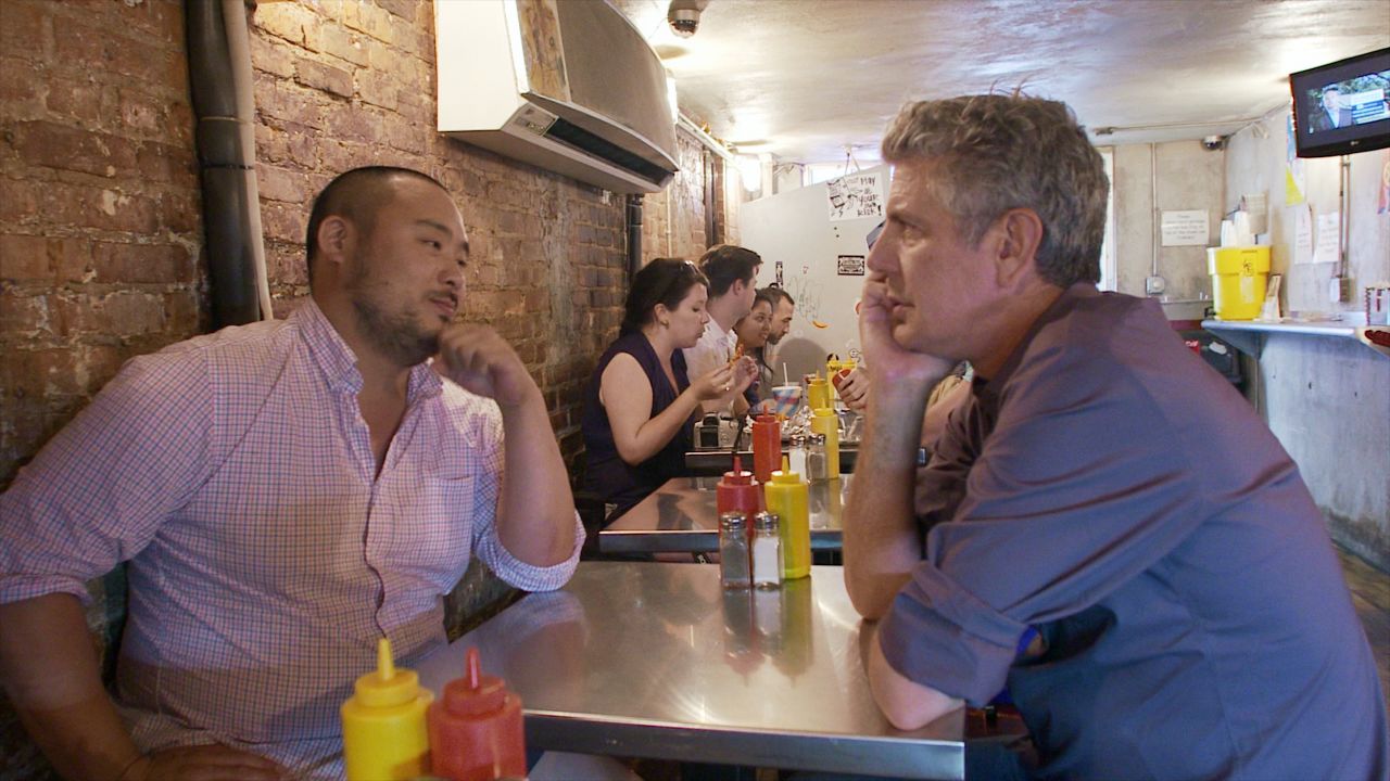 Some of Bourdain's good friends, including chef David Chang, are interviewed in "Roadrunner."