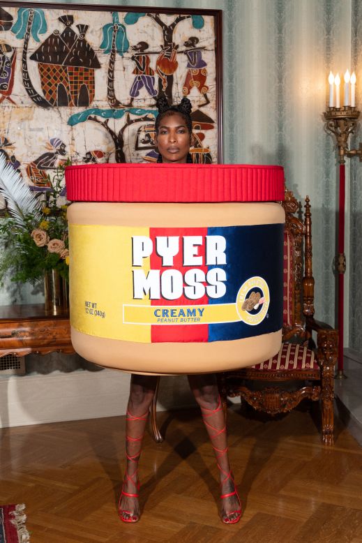 This Pyer Moss-branded jar of peanut butter was one of the show's most eye-catching garments.