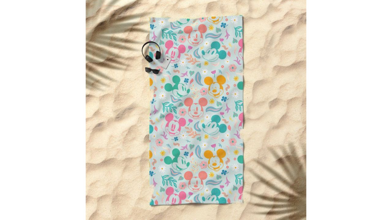 Botanical Mickey Mouse by Sun Lee Beach Towel 