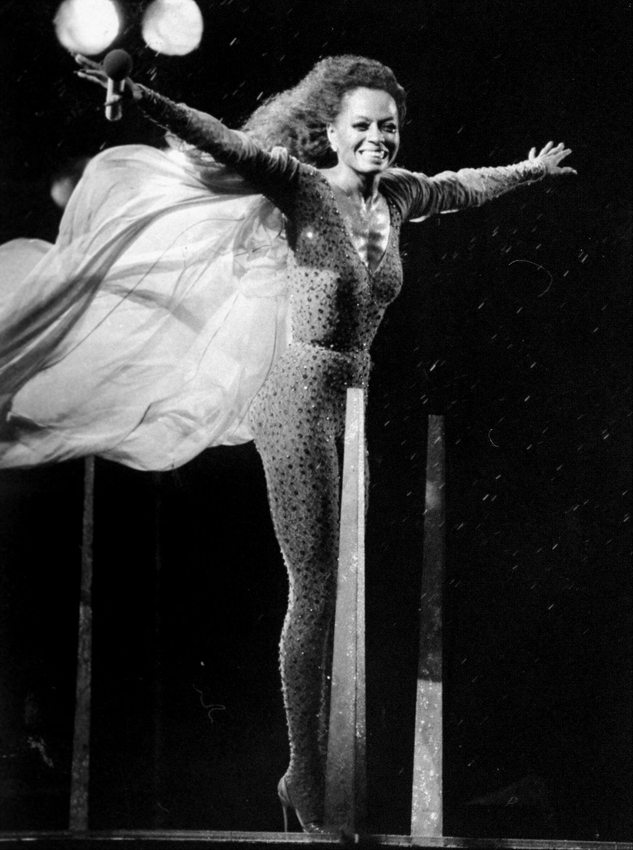 Diana Ross performing at one of her Central Park concerts.