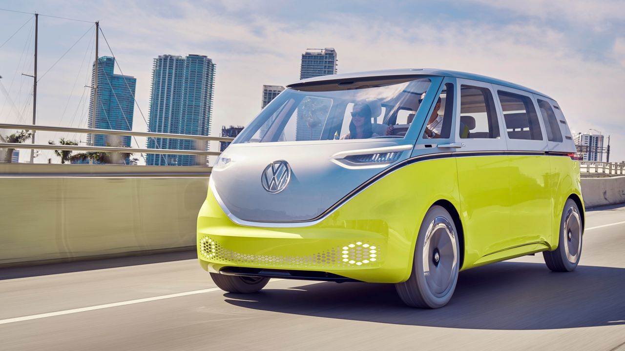 The Volkswagen ID Buzz concept vehicle was designed to resemble the classic VW Microbus.
