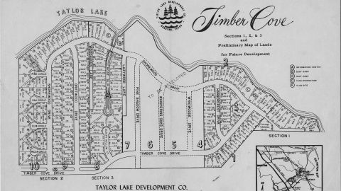 A map of the Timber Cove subdivision, which would become home to several astronaut families, including the Lovells and Glenns.