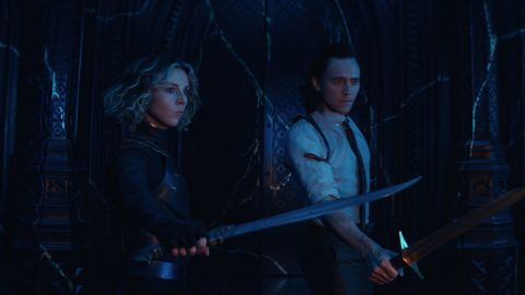 Sophia Di Martino and Tom Hiddleston in the season finale of Marvel's 'Loki.'