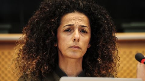 Masih Alinejad attends an event at the European Parliament headquarters in Brussels in 2016.
