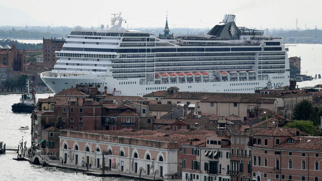 Cruise ships sailing through the city center have been a controversial sight.
