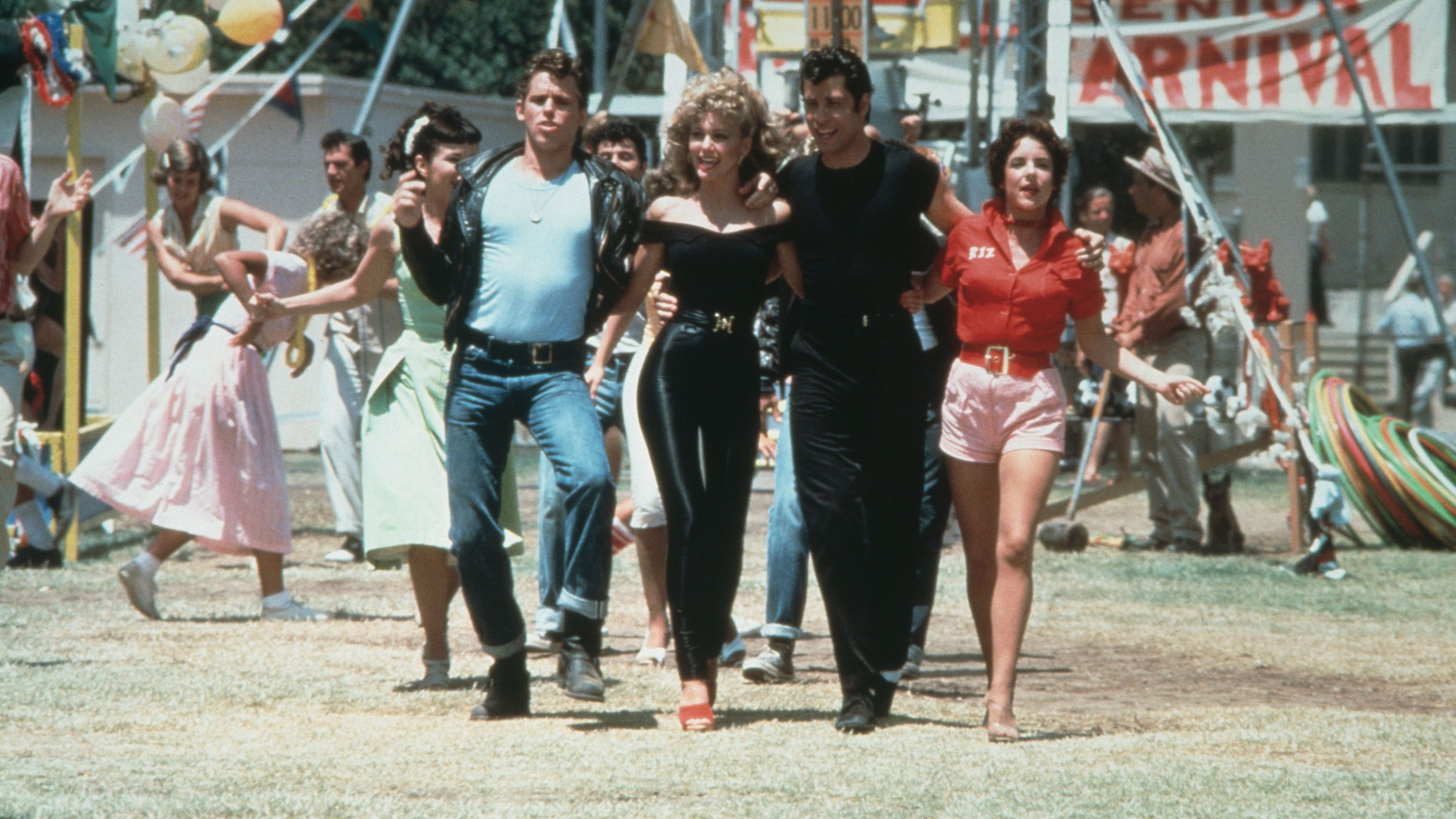 <strong>"Grease" (1978):</strong> Danny (John Travolta) and Sandy (Olivia Newton-John) come from very different backgrounds, but they enjoyed a summer romance before being reunited unexpectedly at school, singing the duet "Summer Nights," where they share very different memories about the romance quotient of what transpired between them. Of course, the complications, breakup and making up follow, but oh, those summer ni-ights.<br /> 