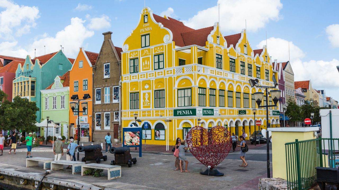 The Penha Building was built in 1708 in the Dutch colonial style and is now a department store in Willemstad, the capital of the island.