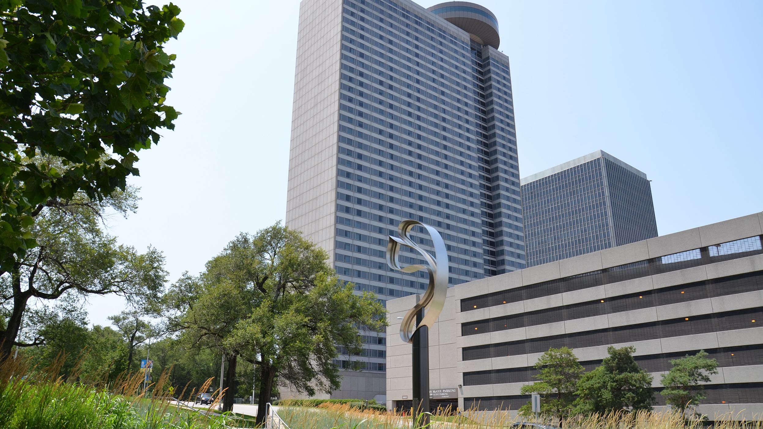 The Skywalk Memorial stands near the former Hyatt Regency building, which is now a Sheraton hotel.
