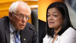 Senate Budget Chairman Bernie Sanders and Progressive Caucus Chair Pramila Jayapal