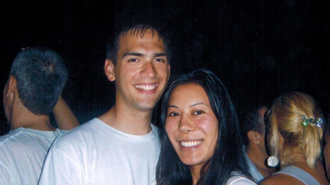 Carlson and Cheng celebrating New Year's Eve 2007 together on the beach in Rio de Janeiro, Brazil.