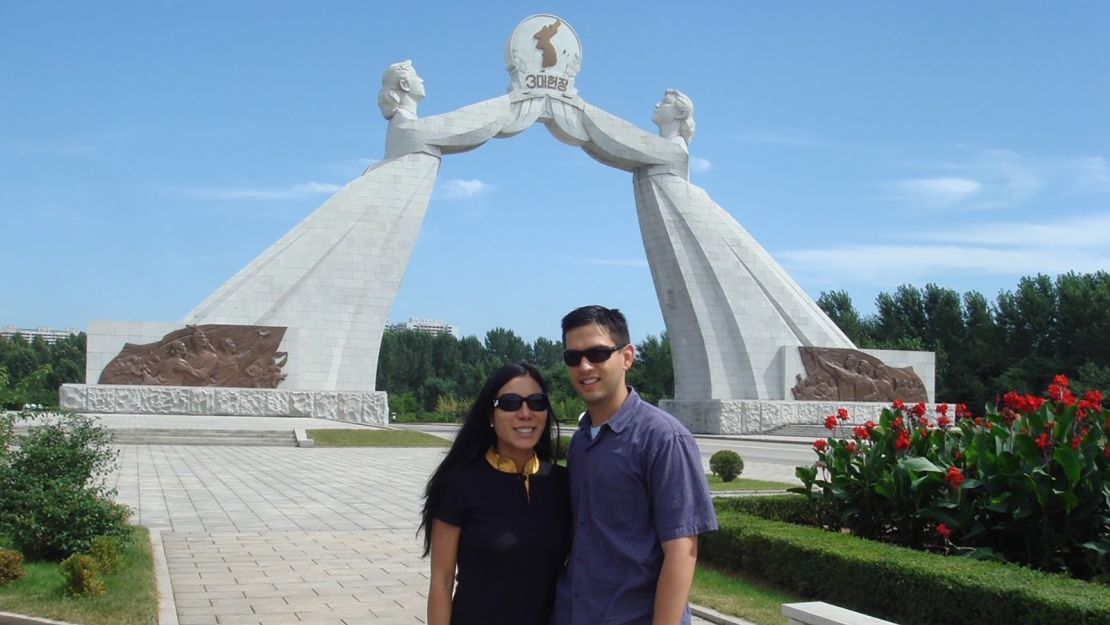 Cheng and Carlson on their return trip to North Korea in 2008.