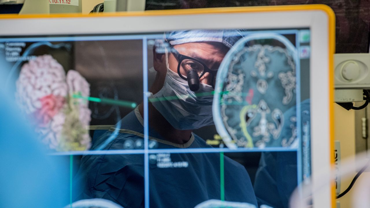 Neurosurgeon Edward Chang performs brain surgery at UCSF.