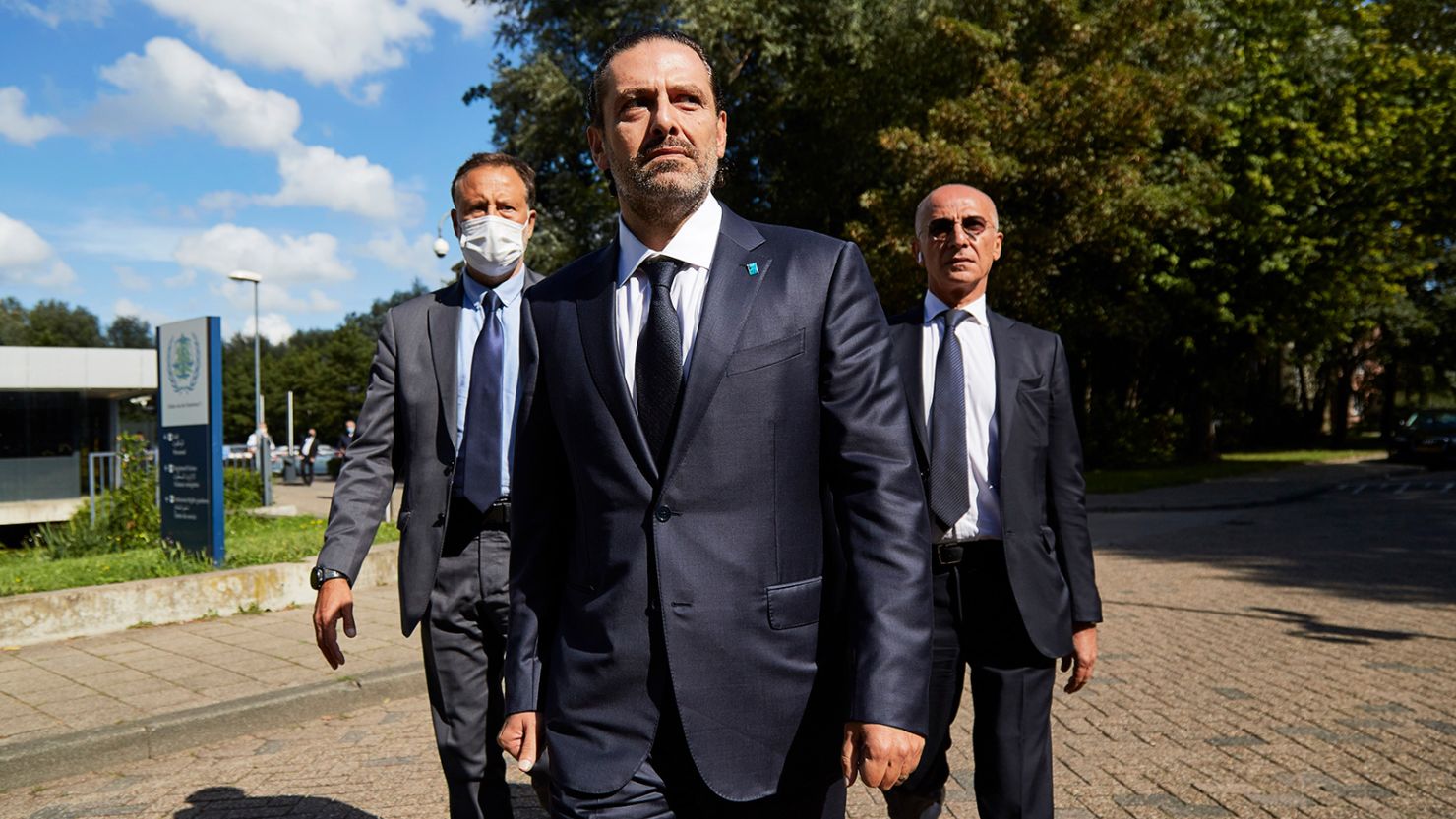 Former Prime Minister Saad Hariri leaves the Lebanon Tribunal on August 18, 2020 in The Hague, Netherlands. 