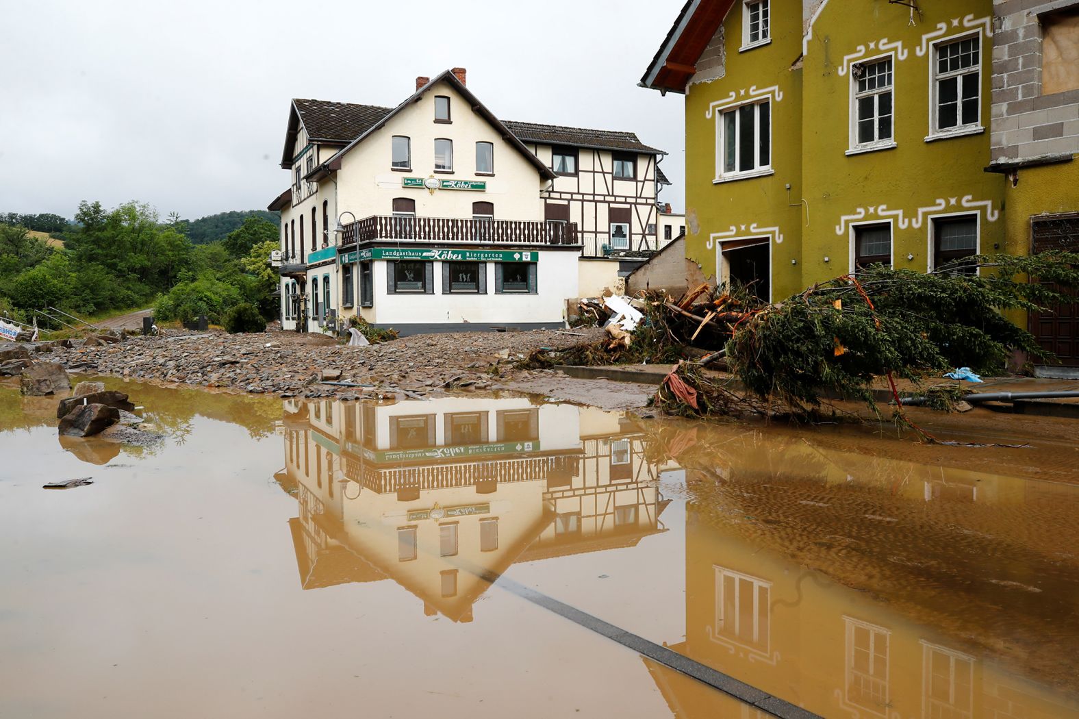 A flood-affected area of Schuld, Germany.