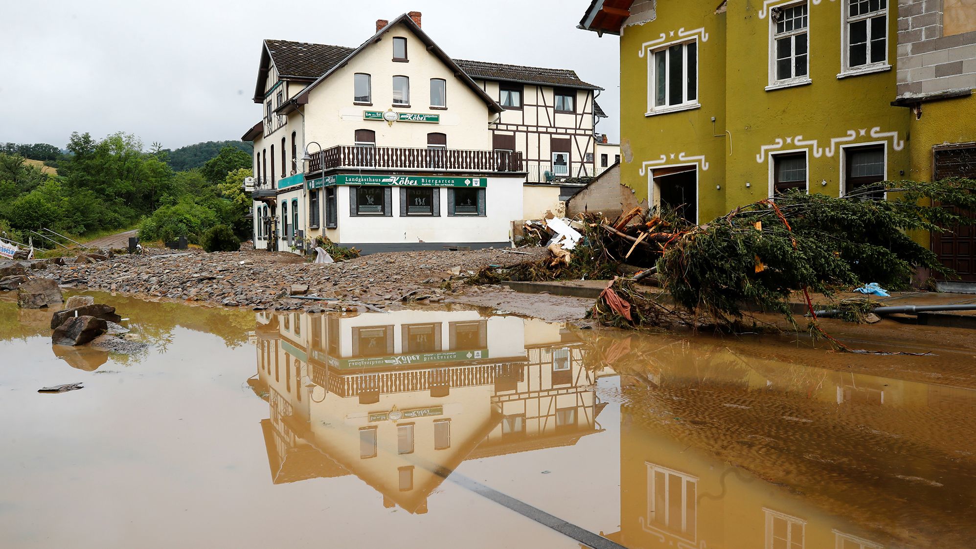 A flood-affected area of Schuld, Germany.