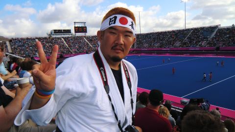 Takishima attends a hockey match at the 2012 Olympics in London.