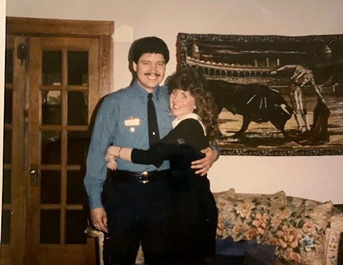 Vince Ortega, with his wife Gillian in the 1980s, was the first officer to respond and helped rush survivors to safety.