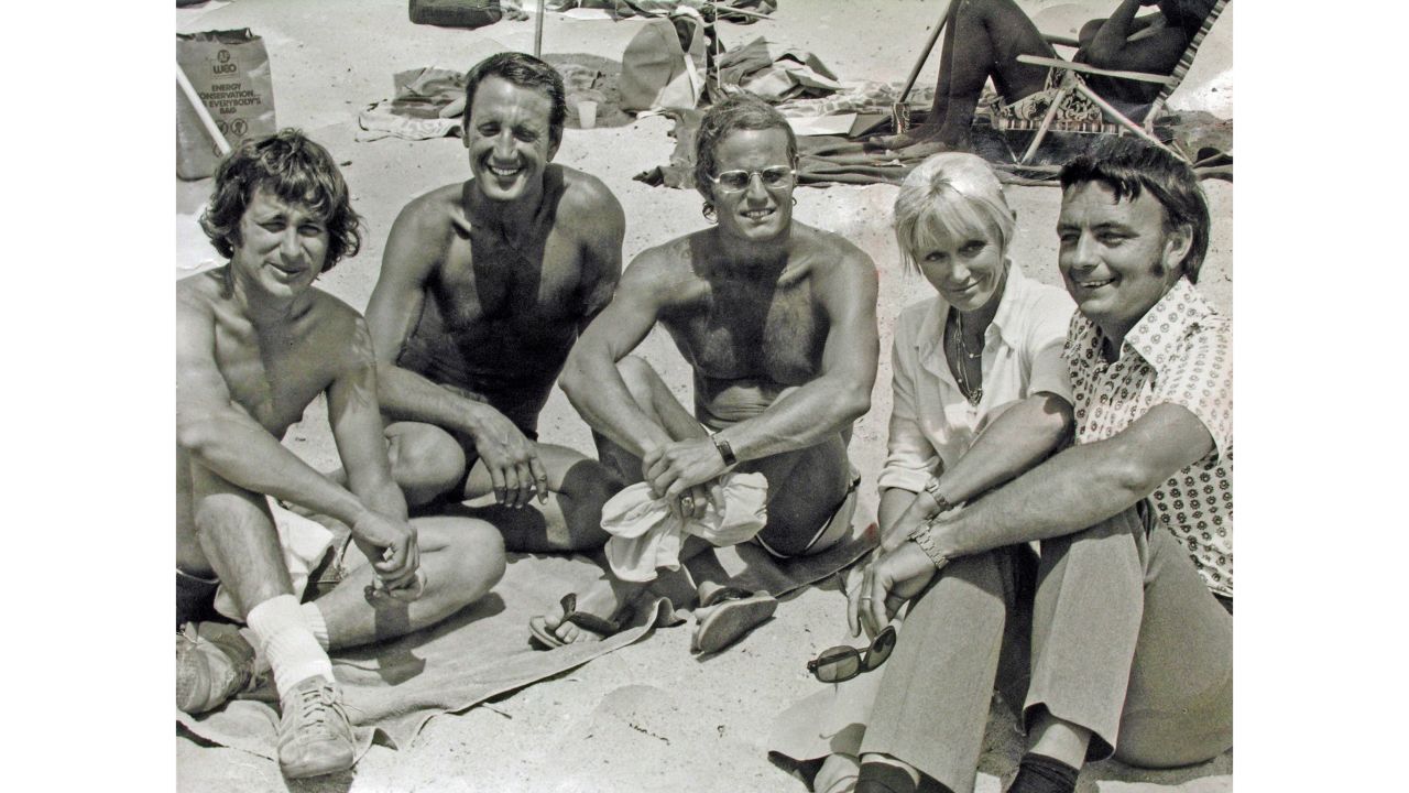 <strong>Camera action</strong>: Valerie and Ron Taylor, seen on the set of "Jaws" with director Steven Spielberg and actor Roy Scheider in 1974, also appeared in the film as extras.