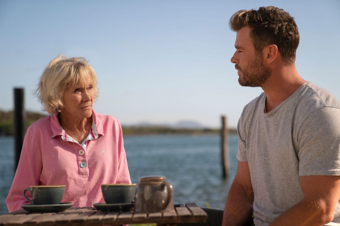 Taylor, now 85, appears with actor Chris Hemsworth on "Shark Beach With Chris Hemsworth." .